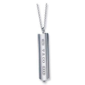 Tiffany and Co. Silver Bar Pendant Necklace